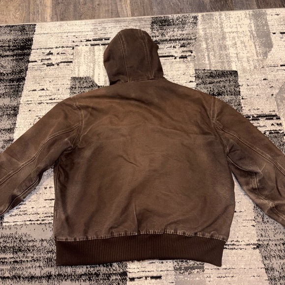 Vintage Carhartt Brown Faded Hooded Active Work Jacket - Picture 11 of 12